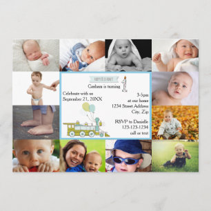 12 photos Train d'anniversaire - Invitation d'anni