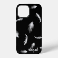 Plumes blanches sur Coque noir-coque iphone