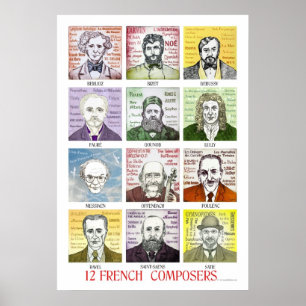 12 Poster des compositeurs français