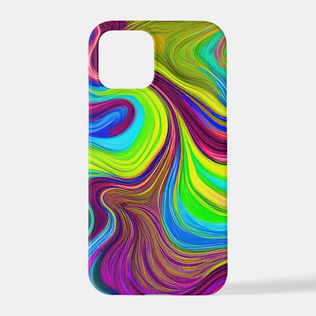 12 Pro Coque iphone Abstrait dynamique - Couleurs néon (Verso)