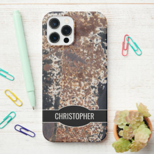 12 Pro Max Nom personnalisé rustique coque iphone de texture