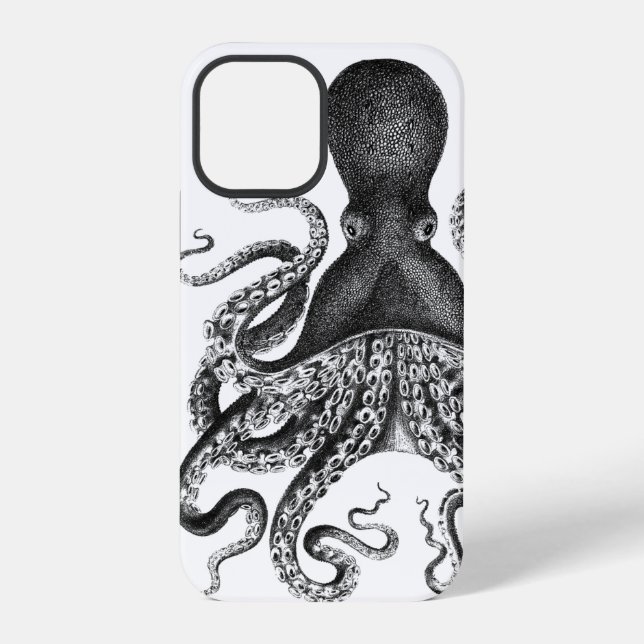 12 Pro +|| Pieuvre Vintage ||+ Coque iPhone Case-Mate (Verso)