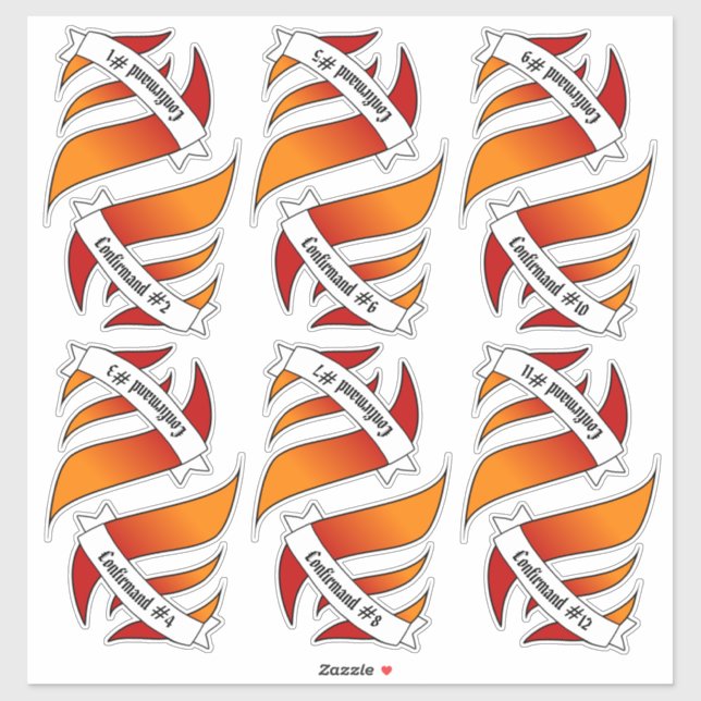 12 Stickers de nom et de confirmation (Feuille)