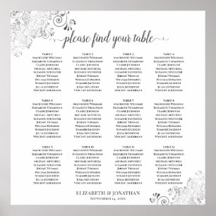 12 Tableau Blanc Mariage Sièges Diagrammes Argent