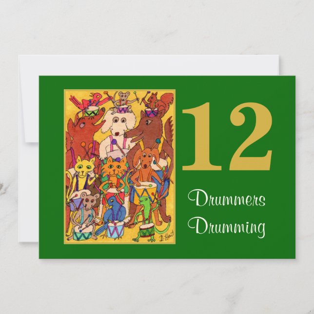 12 tambours tambourinant de mignons animaux Person (Devant)