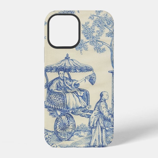12 Toile - Bleu et blanc Coque-Mate coque iphone (Verso)