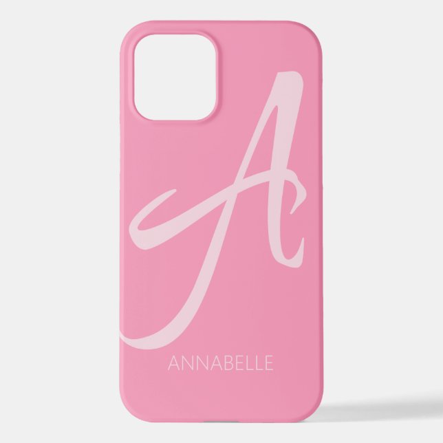 12 Un coque iphone rose personnalisé Monogramme (Verso)