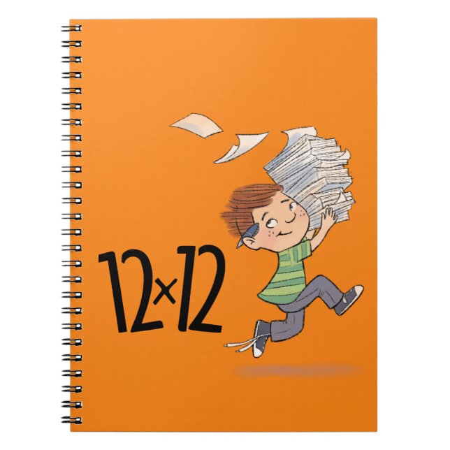 12 x 12 Carnet spirale Papier orange enfant (Devant)