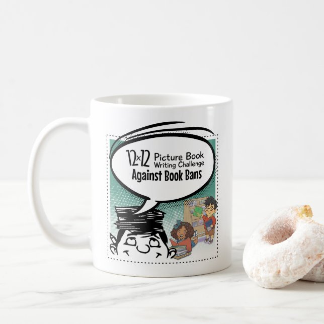 12 x 12 Contre Les Interdictions De Livres Mug (Avec donut)