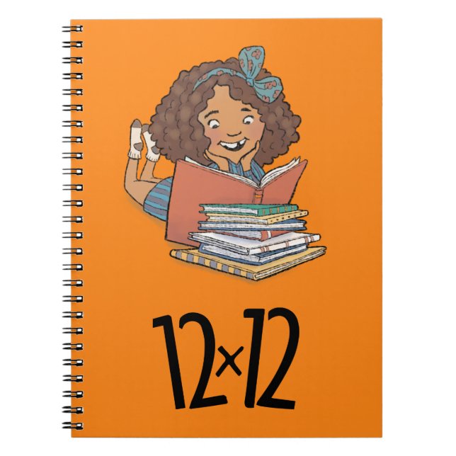 12 x 12 Lecteur Carnet spirale fille Orange (Devant)