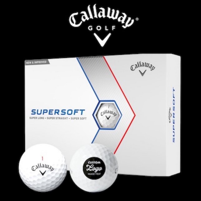 12 x balles de golf Callaway Supersoft à logo pers (Box of 12 Callaway Supersoft custom logo golf balls.)