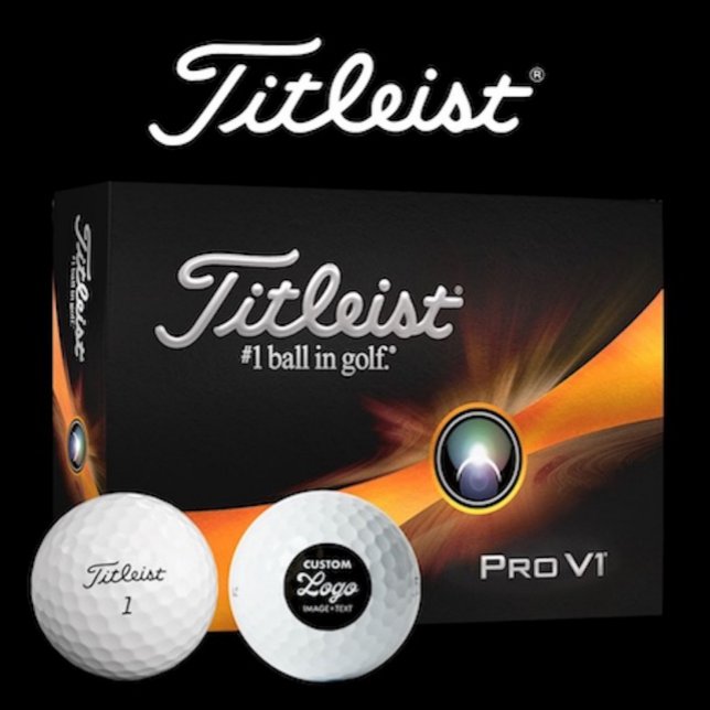 12 x balles de golf Titleist Pro V1 avec logo pers (Box of 12 Titleist Pro V1 custom logo golf balls.)