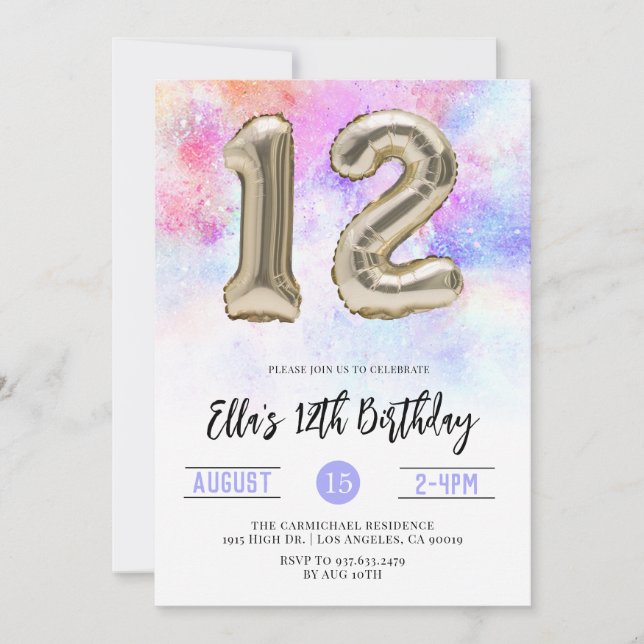 12e anniversaire Invitation de Gradient (Devant)