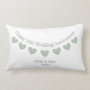 12e/ coussin Mariage en soie Anniversaire