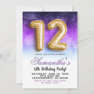 12e Invitation au dégradé d'anniversaire