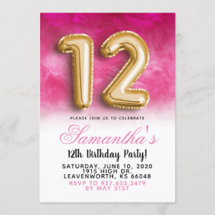 12e Invitation au dégradé d'anniversaire