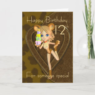 12ème Carte d'anniversaire, collection d'animal de