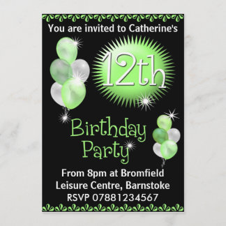 12ème Invitation de fête d'anniversaire