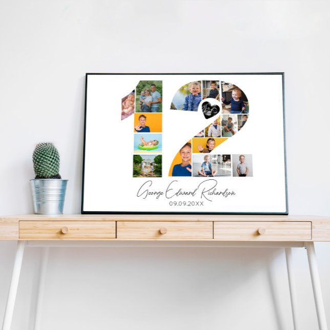 12th Birthday Photo Collage Poster Keepsake (Créateur téléchargé)