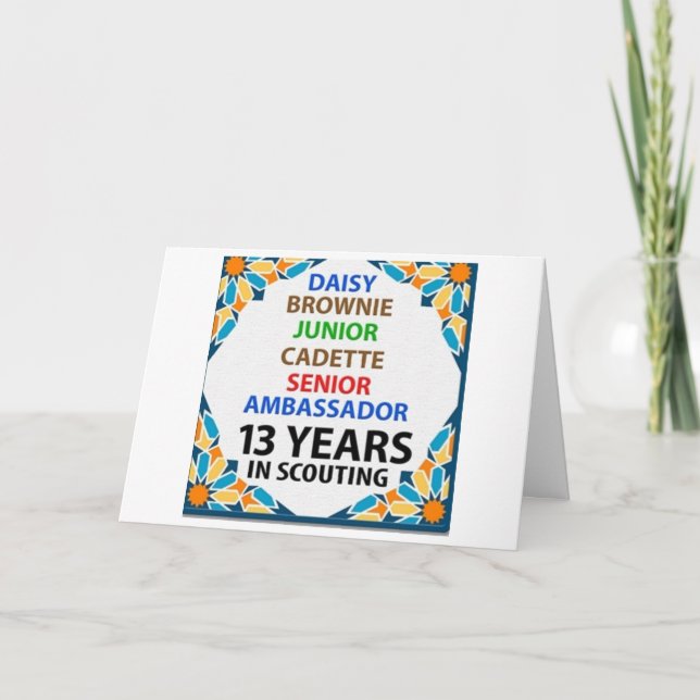 13 ans en Scoutisme carte de gratifications (Devant)