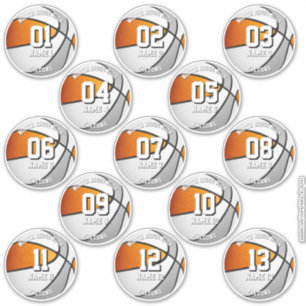 13 autocollants de basketball couleurs de l'équipe