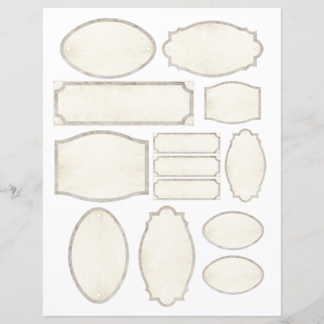13 Parchemin Vintage Étiquette pour jarres (Devant)
