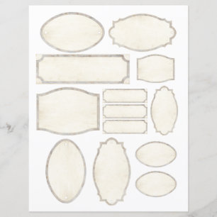 13 Parchemin Vintage Étiquette pour jarres