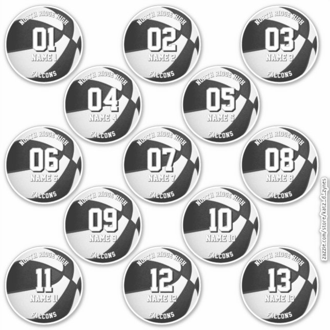 13 stickers for basketball players w team colors (Devant)
