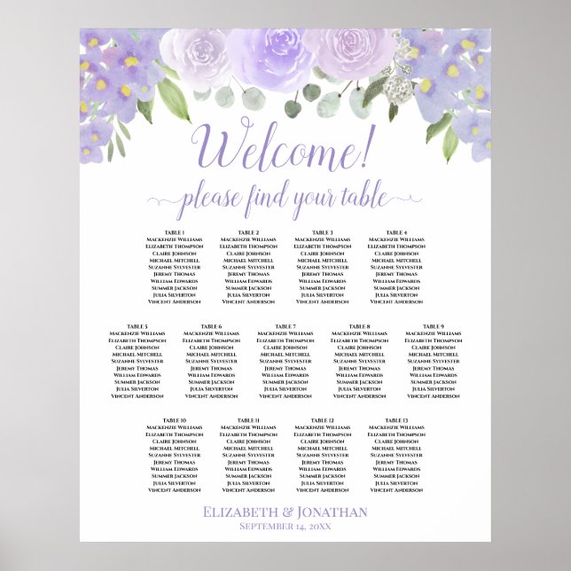 13 Tableau Lavande Mariage floral (Devant)