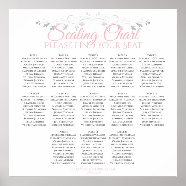 13 Tableau Mariage rose et gris (Devant)