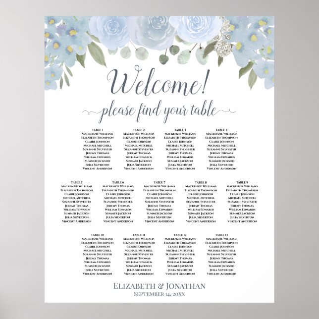 13 Tableau Plafond bleu Dusty Mariage (Devant)