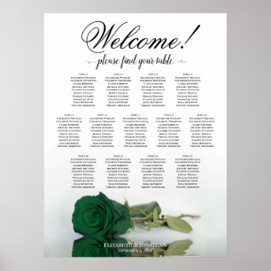13 Tableau Vert Émeraude Rose Plan de Table Mariag