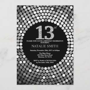 13e anniversaire Invitation Parties scintillant no
