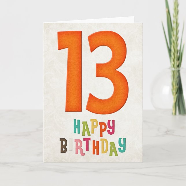 13e anniversaire Joyeux Anniversaire Carte Design  (Devant)