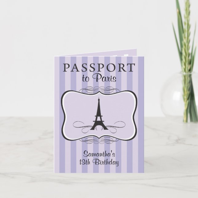 13E Anniversaire Paris Passport Invitation (Devant)