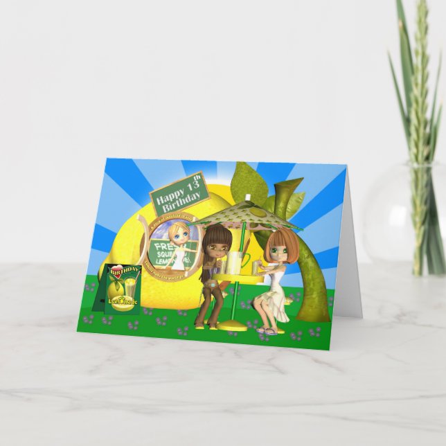 13e carte d'anniversaire Lemonade avec des amis (Devant)