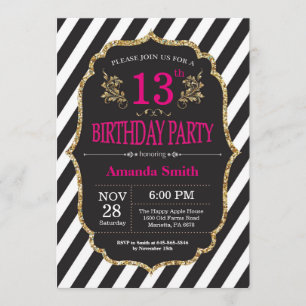 13e Invitation d'anniversaire. Parties scintillant