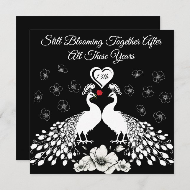 13ème anniversaire de la nature Carte Fleur sauvag (Devant / Derrière)