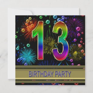 13ème Invitation de fête d'anniversaire avec des
