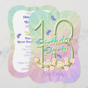 13ème Invitations de jardin de papillon de fête