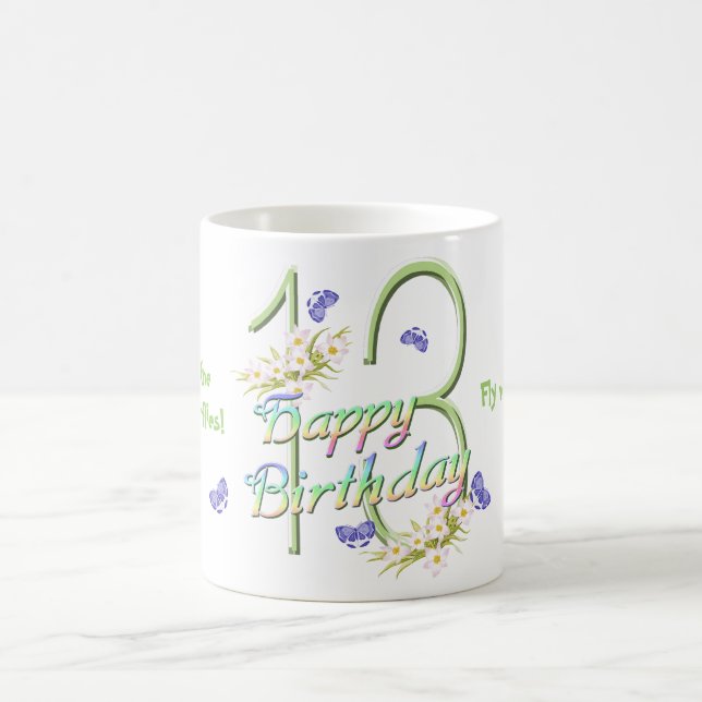 13ème Tasse de danse de papillon d'anniversaire (Centre)