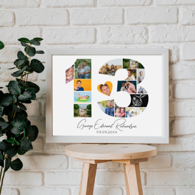13th Birthday Photo Collage Poster Keepsake (Créateur téléchargé)