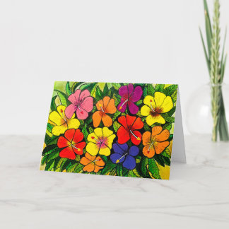 14 - Carte Fleurs de couleur Hibiscus