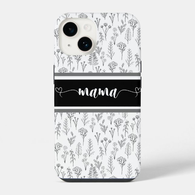 14 Coque iphone noir et blanc pour maman (Verso)