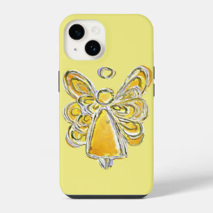 14 Coque personnalisée pour iPhone Ange Gardien Jaune