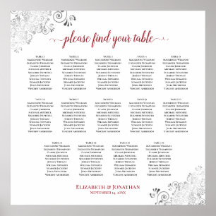 14 Tableau Mariage à la frilée Tableau Sièges blan