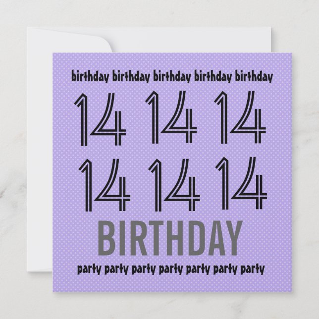 14e anniversaire Polka Dot Metallic, Invitation de (Devant)