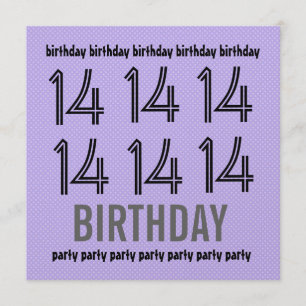 14e anniversaire Polka Dot Metallic, Invitation de