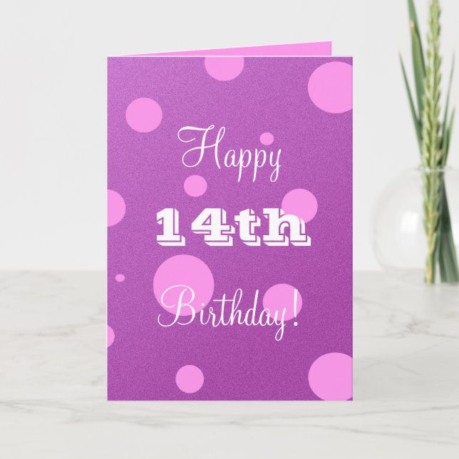 14ème carte d'anniversaire heureuse pour la fille (Devant)