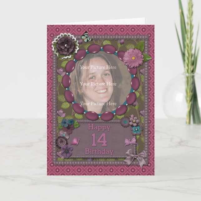 14ème Carte photo pour un anniversaire (Devant)